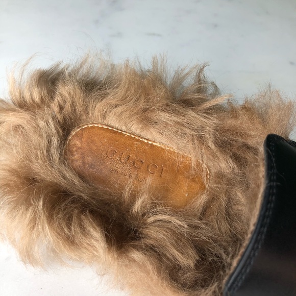 Gucci Leather Slides Slippers Princetown Blk - Picture 4 of 6